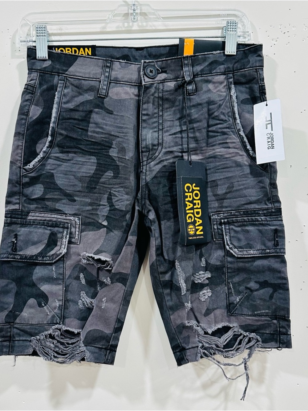 Jordan Craig Boys Camo Cargo Shorts Size 12 Grey Camouflage Est 1989 NWT